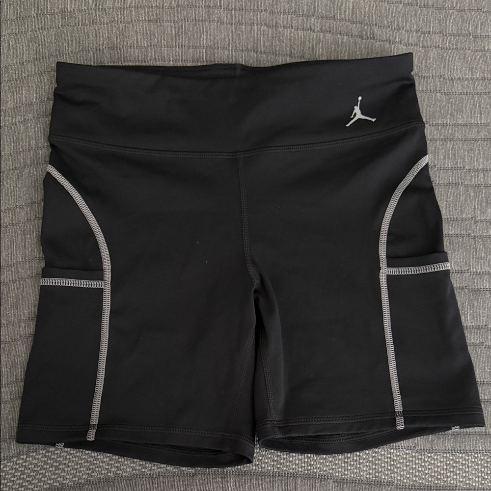 Jordan Women's Black Bike Shorts with Gray Accents
